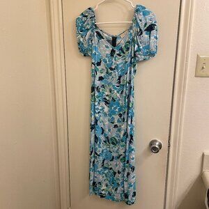 NWT Loft Floral Blue Dress Size 00P